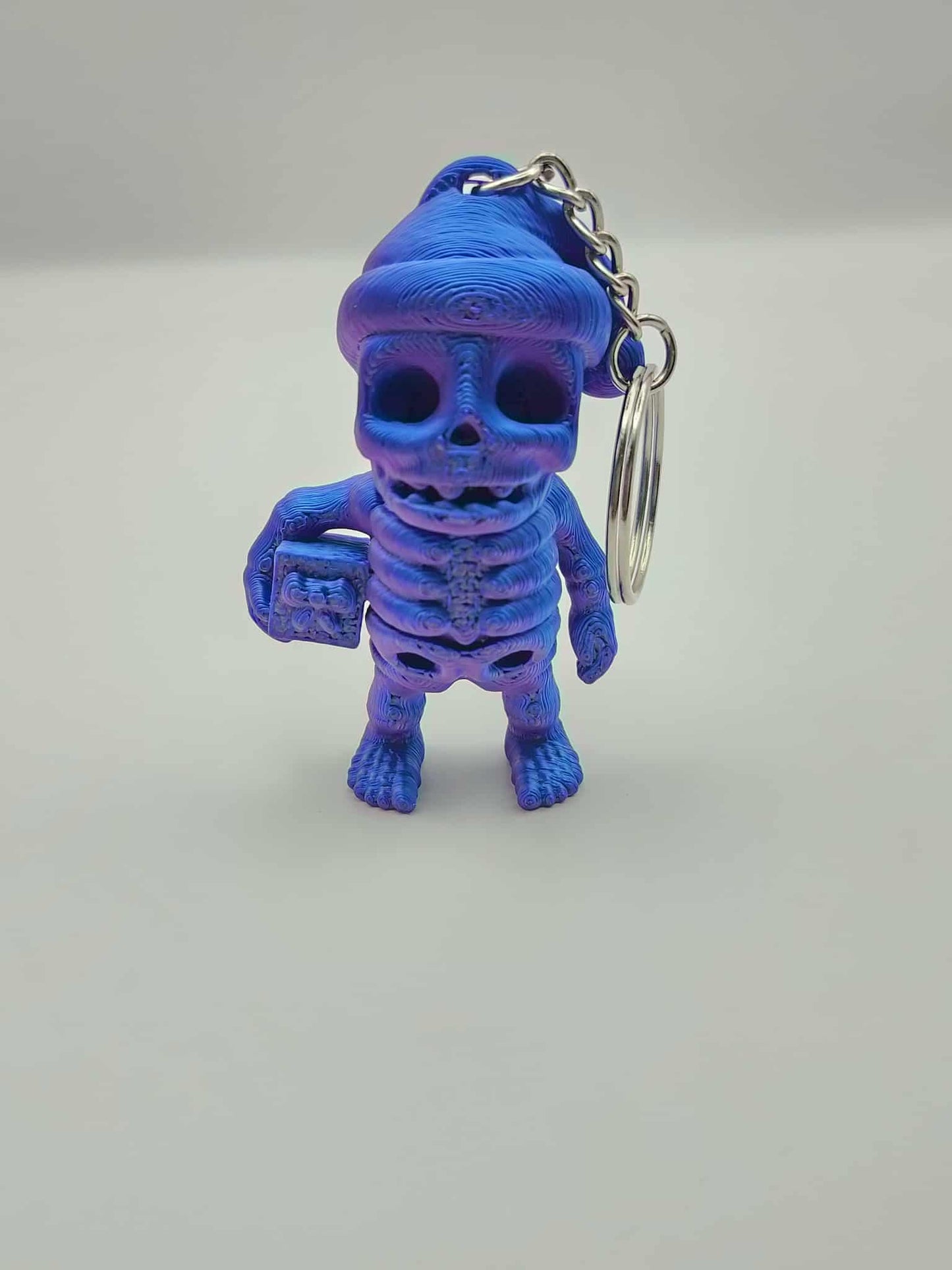 Santa Hat Skeleton Keychain