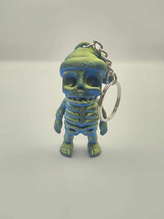 Santa Hat Skeleton Keychain
