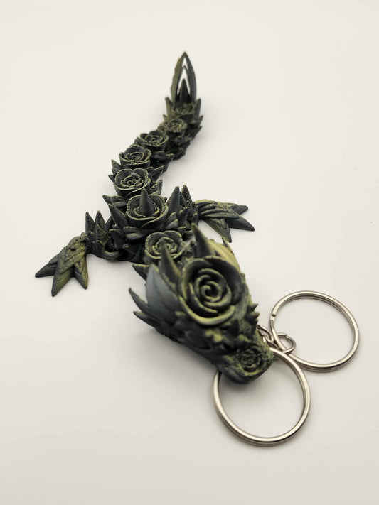 Tiny Rose Dragon Keychain