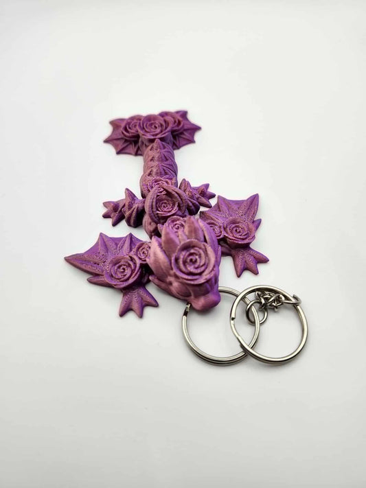 Tiny Rose Wyvern Keychain